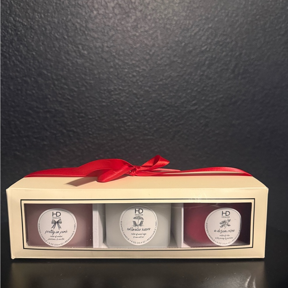 HD Collection Red, White & Pink Trio Candle Gift Set
